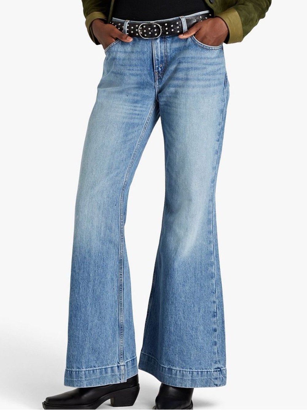 Re/done revolve 70s retro boho low rise bell bottom bootcut jeans size 26